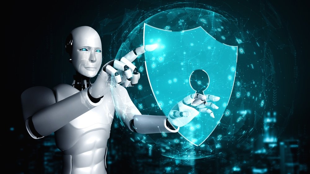 AI robot using cyber security to protect information privacy